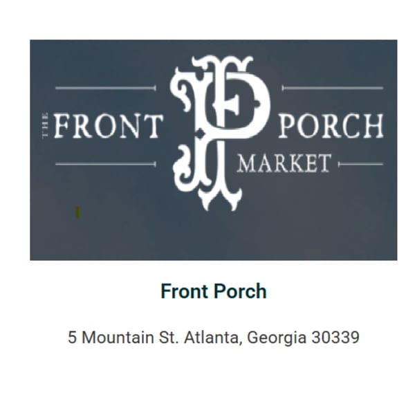 The Front Porch Market logo, a stylized white 'FP' on a dark background with text.