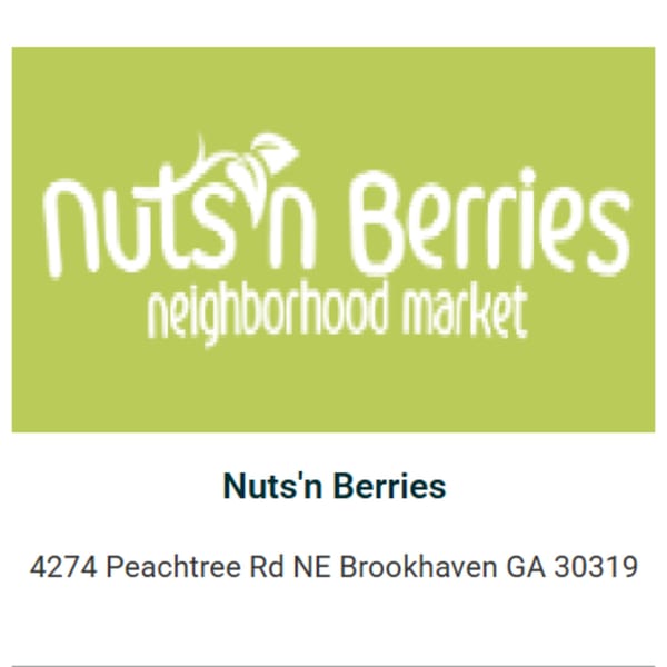 Nuts'n Berries neighborhood market logo on a light green background.